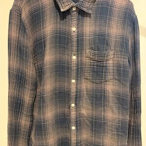 Joe's Jeans Blue and Pink Plaid Button-Down Shirt